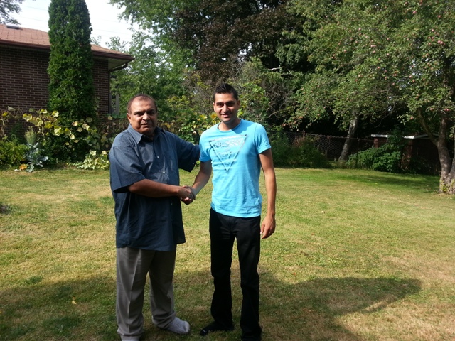 Iqbal with son in law Ibrahim Navla.oshawa.