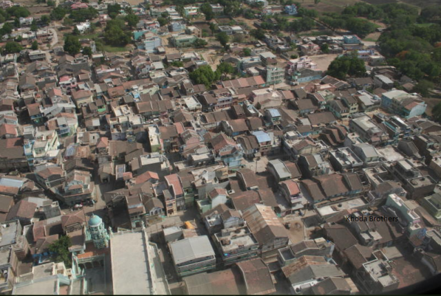 Arial View Of Mustafabad Tankaria; photo taken from helicopter; photo courtesy: Hanif Yakub Khoda, UK